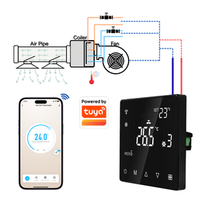 Thermostat <span class=keywords><strong>de</strong></span> climatisation Smart Life <span class=keywords><strong>de</strong></span> contrôle <span class=keywords><strong>de</strong></span> la température Thermostat à ventilo-convecteur Wifi avec thermostat Wifi Tuya à économie d'énergie - Product Image 3
