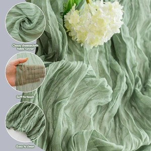 <span class=keywords><strong>Chemin</strong></span> <span class=keywords><strong>de</strong></span> <span class=keywords><strong>table</strong></span> romantique en voile transparent plissé pour la décoration <span class=keywords><strong>de</strong></span> réceptions <span class=keywords><strong>de</strong></span> mariage, fêtes et décoration intérieure rustique bohème - Product Image 4