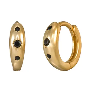 18k gold plated 925 sterling silver venus hoops fashion gold vintage earrings