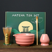 Ensemble complet de thé matcha en céramique, fouet et tamis à matcha, fouet en bambou Chashaku, support pour fouet, accessoires de cérémonie du thé de style japonais