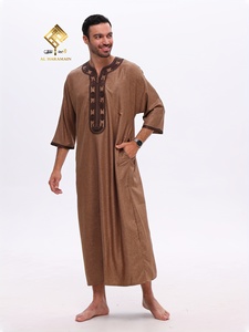 Túnica Árabe Masculina de Alta Gama 2025, con Material Suave Antipilling, Elegantes Mangas Tres Cuartos - Product Image 5