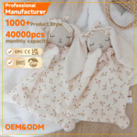 Couverture de sécurité pour bébé personnalisée avec logo, en peluche douce, doudou, jouet apaisant pour nouveau-né avec tête d'animal en peluche