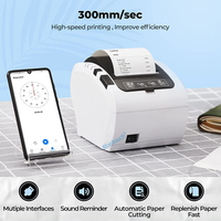 Printer Thermal Mini Nirkabel WiFi Putih 80mm Terlaris dengan Port LAN USB RS232