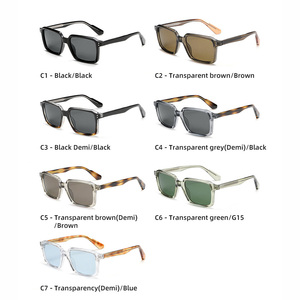 Lunettes de soleil Sunray TR90 carrées polarisées UV400 avec verres dégradés noir-brun, style rétro vintage <span class=keywords><strong>classique</strong></span> élégant pour hommes et femmes - Product Image 4