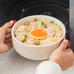 Bol à nouilles en céramique avec <span class=keywords><strong>poignée</strong></span> sphérique Ensemble de bols de service Ramen Bol à mélanger les céréales allant au four - Product Image 3