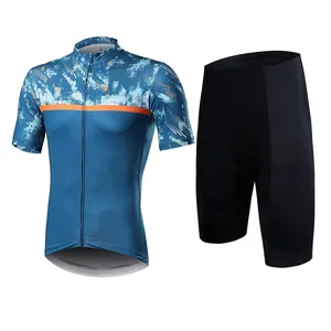 Set Pakaian Sepeda MTB Jersey Bersepeda Anti-UV Set Seragam Pakaian Olahraga Bersepeda Sepeda Gunung Setelan Jersey Bib Sepeda Jalanan Pria