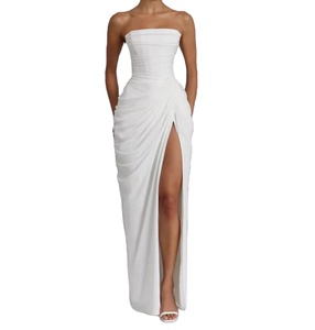 Nuevas Llegadas, Vestido Largo Elegante y Sexy sin Tirantes con Abertura Alta en Siete Colores, Estilo Francés 2026 - Product Image 4