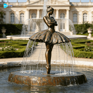 Escultura de Fuente de Bronce Fundido a Presión de Tamaño Real de una Bailarina para Decoración de Jardín o Parque al Aire Libre Personalizada - Product Image 6