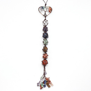 Attrape-rêves Arbre <span class=keywords><strong>de</strong></span> Vie avec 7 Pierres des Chakras, Cristal <span class=keywords><strong>de</strong></span> Guérison, Cadeau Feng Shui, Décoration <span class=keywords><strong>de</strong></span> Chambre Sorcière pour Femmes, à Suspendre pour Rideaux et Voitures - Product Image 2