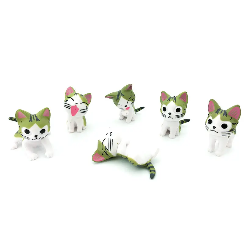 Mini Cat Garden Decoration Moss Micro World Bonsai Small Ornament Landscape Home Miniatures 6pcs/set