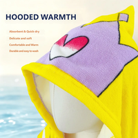Serviette à capuche douce pour enfant, anti-choc, pour le bain, la plage, la piscine, la maison, imprimé animal de dessin animé, super absorbante, utilisation en salle de bain