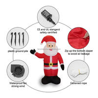 Père Noël gonflable sur pied avec lumières LED, idéal pour les décorations de Noël intérieures, extérieures et de jardin (vente en gros)