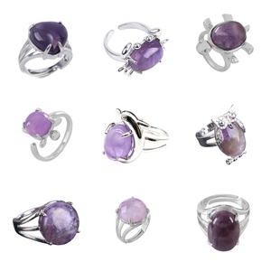 Mới Đến Hợp Thời Trang Đồ Trang Sức Mỹ Trang Sức Đa Hình Tự Nhiên Màu Tím Thạch Anh Tím Đá Quý Nhẫn Cho Phụ Nữ - Product Image 4