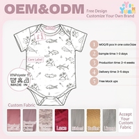 Combinaison pour bébé imprimée sur mesure avec illustration fantastique de pêche en mer, manches courtes, motif d'animaux marins, idéal comme cadeau
