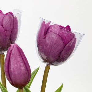 Fleurs artificielles tulipes faites à la main, toucher réel, décoration maison, écologiques, haute simulation, 5 pièces/bouquet, pour la remise des diplômes, la fête des mères, Pâques - Product Image 6
