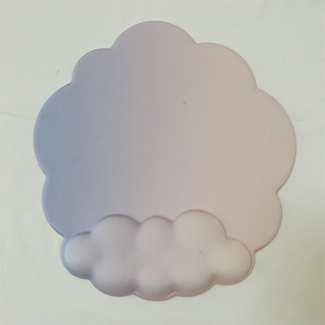 UOO OEM Customized Gradient Color Printing Cloudy Shape Silicone Gel Mouse Pad with Wrist Rest