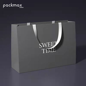 Wedding Birthday Shopping Party Wine Jewelry Environmentally Friendly Cardboard Customized Logo <b>Black</b> <b>Small</b> Gift <b>Bag</b> Lamination - Product Image 2