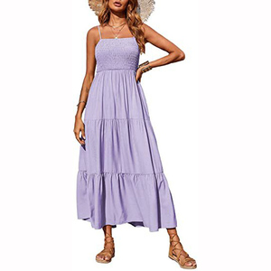 Robe d'été sans manches en polyester à 100 %, longueur genou, style doux, avec logo personnalisé et design évasé multicouche - Product Image 2