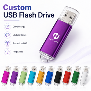USB Flash Drive Metallic Body Clear Cap Loop Custom Logo <b>Memory</b> Stick Colorful Promotional Bulk Wholesale <b>Gift</b> - Product Image 1