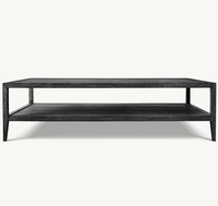 Table basse rectangulaire mobile en chêne naturel, style américain Dynastie Sasanienne, pour salon moderne français, villa et hôtel
