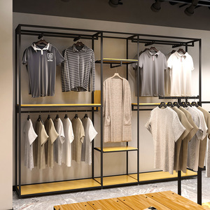 Tiendas de <span class=keywords><strong>ropa</strong></span> de madera Decoraciones Diseños de soporte de estante de riel de <span class=keywords><strong>ropa</strong></span> de madera - Product Image 3