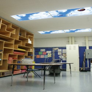 Plafonniers encastrés LED pour puits de lumière, panneaux de plafond carrés 60x60 en PC effet ciel bleu, lampes de plafond pour centres commerciaux, lampes de plafond Dove - Product Image 3