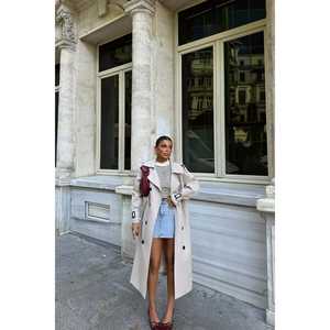 Manteau trench décontracté vintage pour femme avec boutons décoratifs en pierre, imperméable, en coton, pour l'hiver, en laine, imprimé - Product Image 6