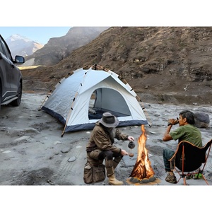 Wholesale All Seasons UV Protection Folding Fiberglass <b>Frame</b> Automatic Tent 3-4 Persons Ultralight Family Tent - Product Image 3