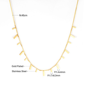 Collar con colgante de corazón de acero inoxidable, chapado en oro de 18 quilates, colgante geométrico, cadena para clavícula, accesorio de joyería de moda para mujer - Product Image 4