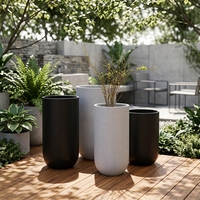 Pots à fleurs cylindriques en ciment de style nordique simple, pour jardin, sol, maison, contemporains, écologiques, légers, 2 tailles
