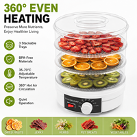 Déshydrateur alimentaire électrique professionnel 3 plateaux pour usage domestique, déshydrateur multi-niveaux pour fruits/légumes, économe en énergie