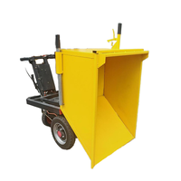Nuevo Carro de Transporte Eléctrico para Construcción, Remolque con Contenedor Inclinable de Empuje Manual con Motor, Carretilla Eléctrica