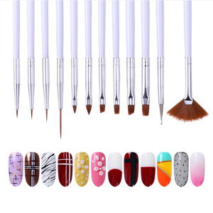 12 Sets de Herramientas para Decoración de Uñas: Pinceles de Nailon, Lápiz de Fototerapia de Cristal, Pincel en Forma de Abanico, Pincel para Líneas de Flores, Varilla Blanca, Cola Roja, Kit de Uñas - Product Image 2