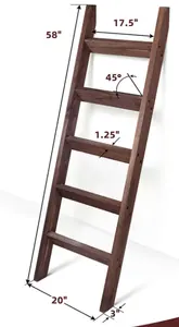 Fabriek Aanbieding Houten 5 Ft Houder Rack Plank Handdoek Deken Ladder