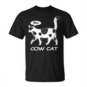 Camiseta Premium para Amantes de los Gatos, Camiseta Divertida con Diseño de Vaca, Camiseta Promocional Premium - Product Image 2