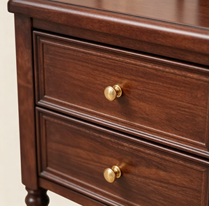 Premium Solid Wood Nightstand French Vintage Spindle <b>Legs</b> 2 Drawer Storage Bedroom Furniture Stable Bedside End <b>Table</b> - Product Image 5