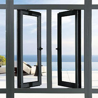 Fenêtre moderne en aluminium avec moustiquaire magnétique, fenêtre à battant insonorisée en alliage d'aluminium à pont thermique et verre Low-E