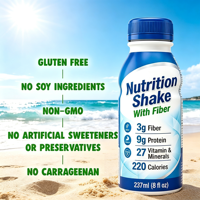 Shake nutritionnel de remplacement de repas de haute qualité, saveur vanille, prêt à boire avec 9 g de protéines, 27 vitamines et minéraux
