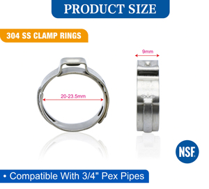 Abrazaderas KING SMART ASTM F1807/F2159 <span class=keywords><strong>de</strong></span> 3/4" para Tuberías PEX, Certificadas por NSF, Acero Inoxidable 304 (Envío Gratuito en EE. UU.) - Product Image 2