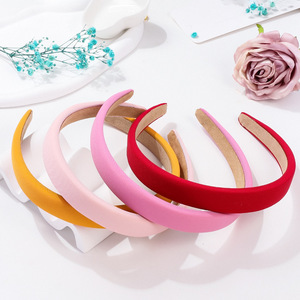 Bandeau fin en éponge couleur unie style coréen, en satin, pour femme, usage quotidien, accessoires pour cheveux et lavage du visage - Product Image 2