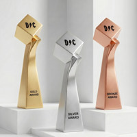 Trofeo de Resina Personalizado con Diseño de Cubo, Trofeo Conmemorativo de Honor para Empleados Destacados, Trofeo de Resina Ecológica
