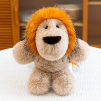 Peluche Lion Brodé Adorable Anti-Stress, Rembourrage Coton PP, Doublure en Maille, Super Doux et Moelleux, Verni UV, Poupée Cadeau 11-30cm