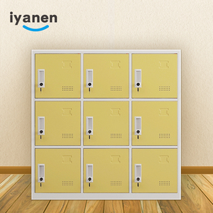 IYANEN 노크 구조 적색 9 구획 작은 금속 수납장 학교 놀이터 - Product Image 3