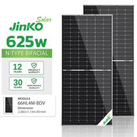 Panel Surya Mono Bifacial Double Glass Jinko Tiger Neo 630W Tipe-N JKM66HL4M-BDV 605W 620W 625W Efisiensi Tinggi untuk Proyek