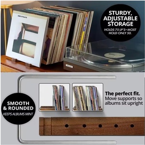 Soporte de Almacenamiento <span class=keywords><strong>para</strong></span> Discos de <span class=keywords><strong>Vinilo</strong></span> Donop, Duradero, de Madera, No Plegable, <span class=keywords><strong>para</strong></span> 75 LPs, Tipo Vertical, con Pantalla Integrada de Reproducción, Rectangular - Product Image 3