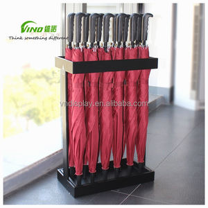 ชั้นวางร่มโลหะสองชั้นแบบทันสมัยพร้อมถาดรองน้ำหยดชั้นวางสำหรับวางร่มเพื่อการค้าและในบ้าน - Product Image 6