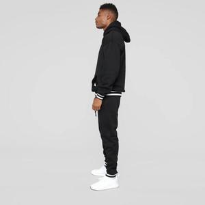 <span class=keywords><strong>En</strong></span> vente côtelé ourlet rayé à capuche survêtements vierges pour hommes - Product Image 2