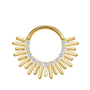 Venta Directa de Fábrica, Modelo <span class=keywords><strong>OUSLY</strong></span> OU20260414-1, Anillo de Nariz de Titanio G23 con Zirconia Electrochapada de 8mm, Joyería Corporal, Piercing Geométrico - Product Image 5