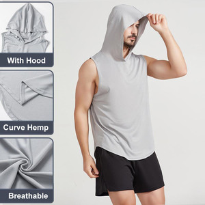 Débardeur de sport unisexe respirant à séchage rapide en polyester pour <span class=keywords><strong>homme</strong></span> et femme avec <span class=keywords><strong>capuche</strong></span> - Product Image 1