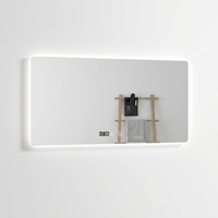 Miroir de salle de bain intelligent à LED avec capteur tactile, anti-buée, rétroéclairé, 3 couleurs réglables, miroir mural pour hôtel, spa, salon